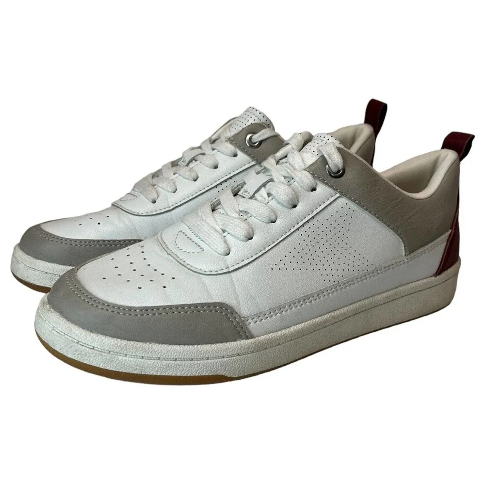 Universal Thread Shoes Womens 8 Rena Sneakers Star Lace Up Maroon White